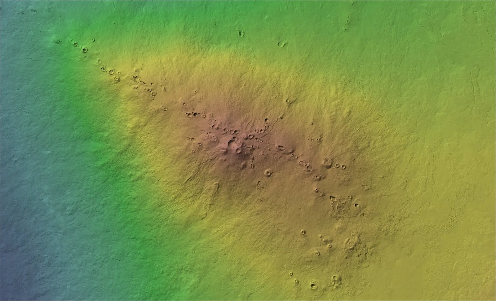 Digital elevation model of Hawaiʻi Island.