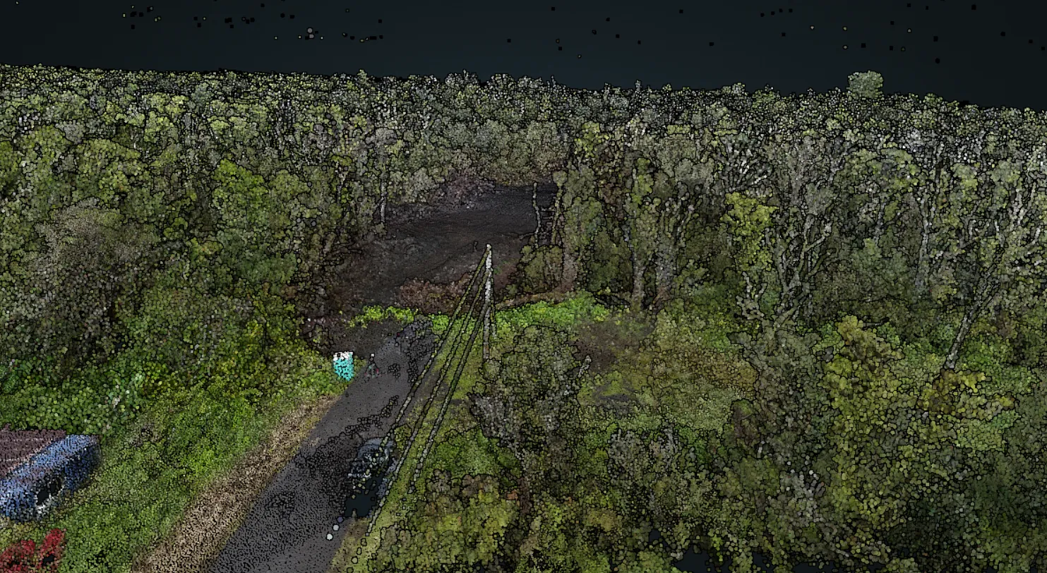 Shoreline LiDAR point cloud of a coastal area.