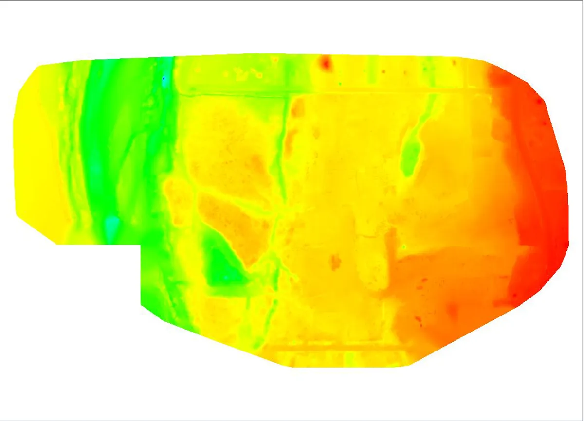 Digital terrain model of a survey site.