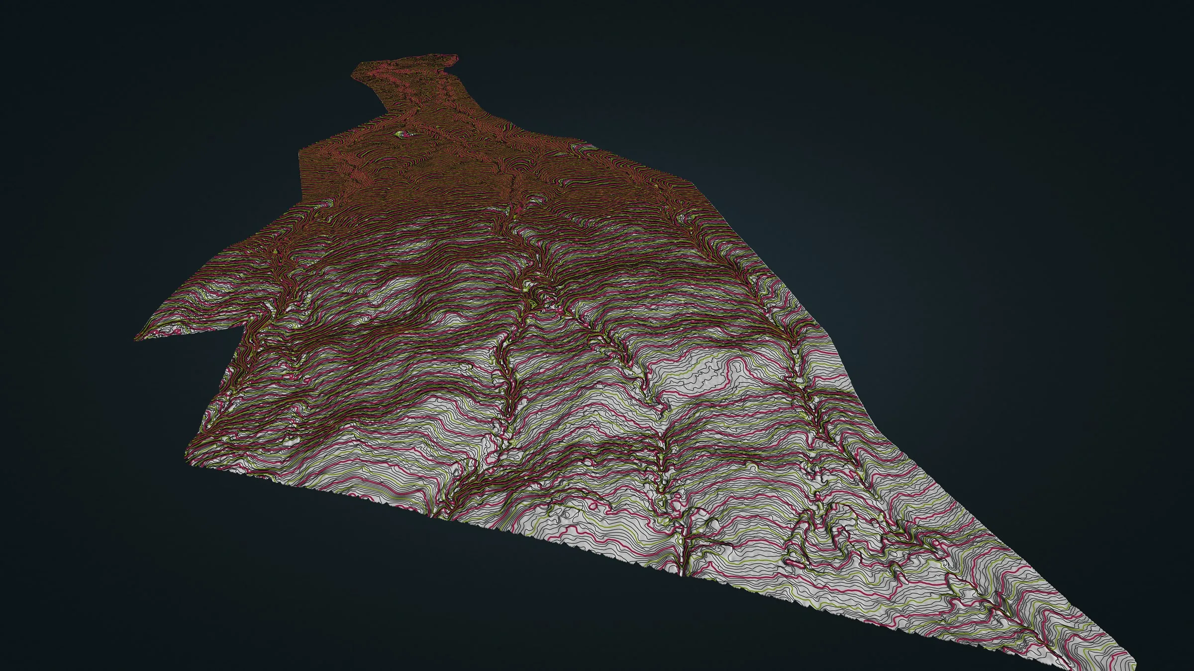 The Koaiʻa corridor bare earth in 3D in our online viewer, threaded with contour lines every foot.
